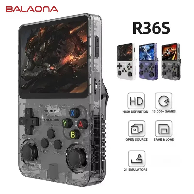128G R36S Retro Handheld Video Game Console Linux System 3.5 Inch IPS Screen R35s Pro Portable Pocket Video Player 64GB Games