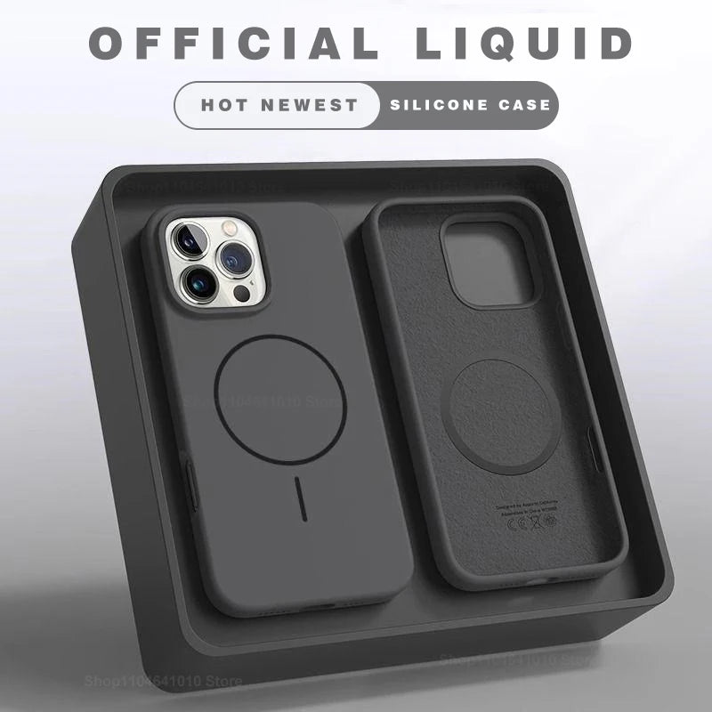 MagSafe Magnetic Phone Case – Shockproof Silicone Cover for iPhone 12–17 Series